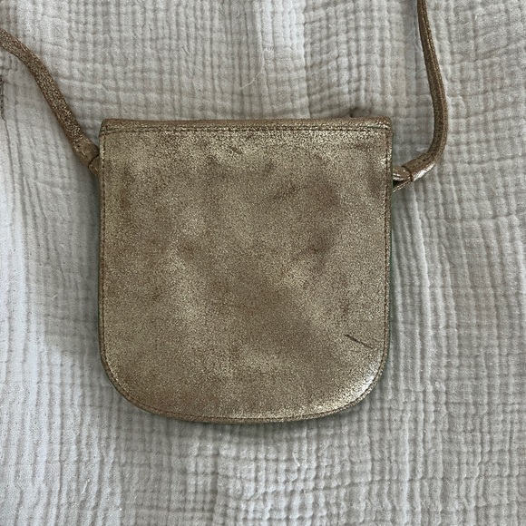 maje Vintage Gold Leather Crossbody Bag - Picture 10 of 15